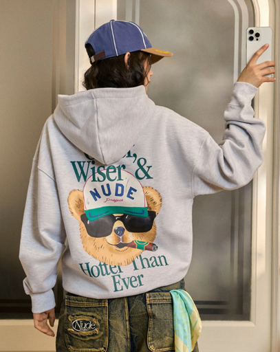 hot hoodie grey melange